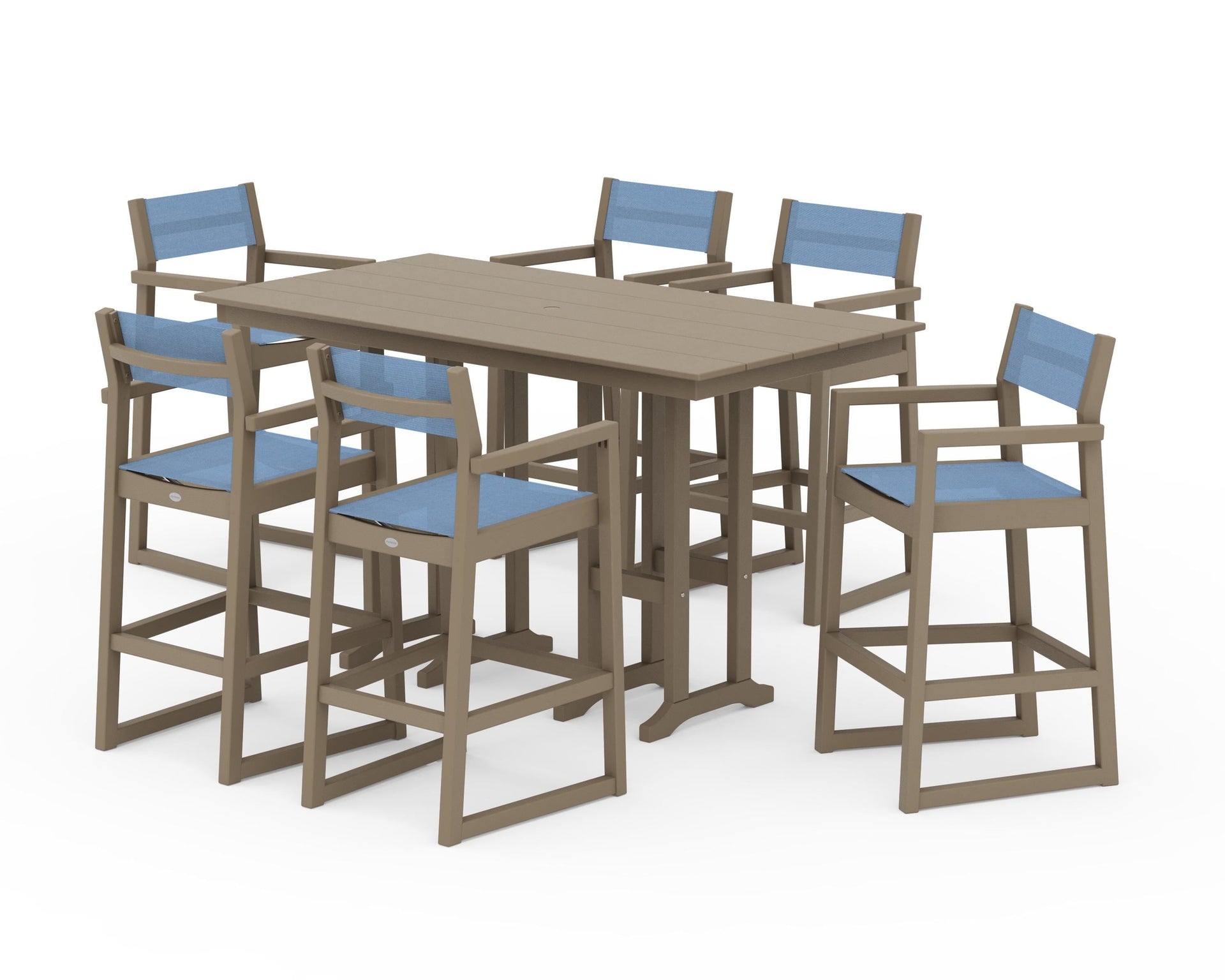 EDGE Sling Arm Chair 7-Piece Farmhouse Bar Set