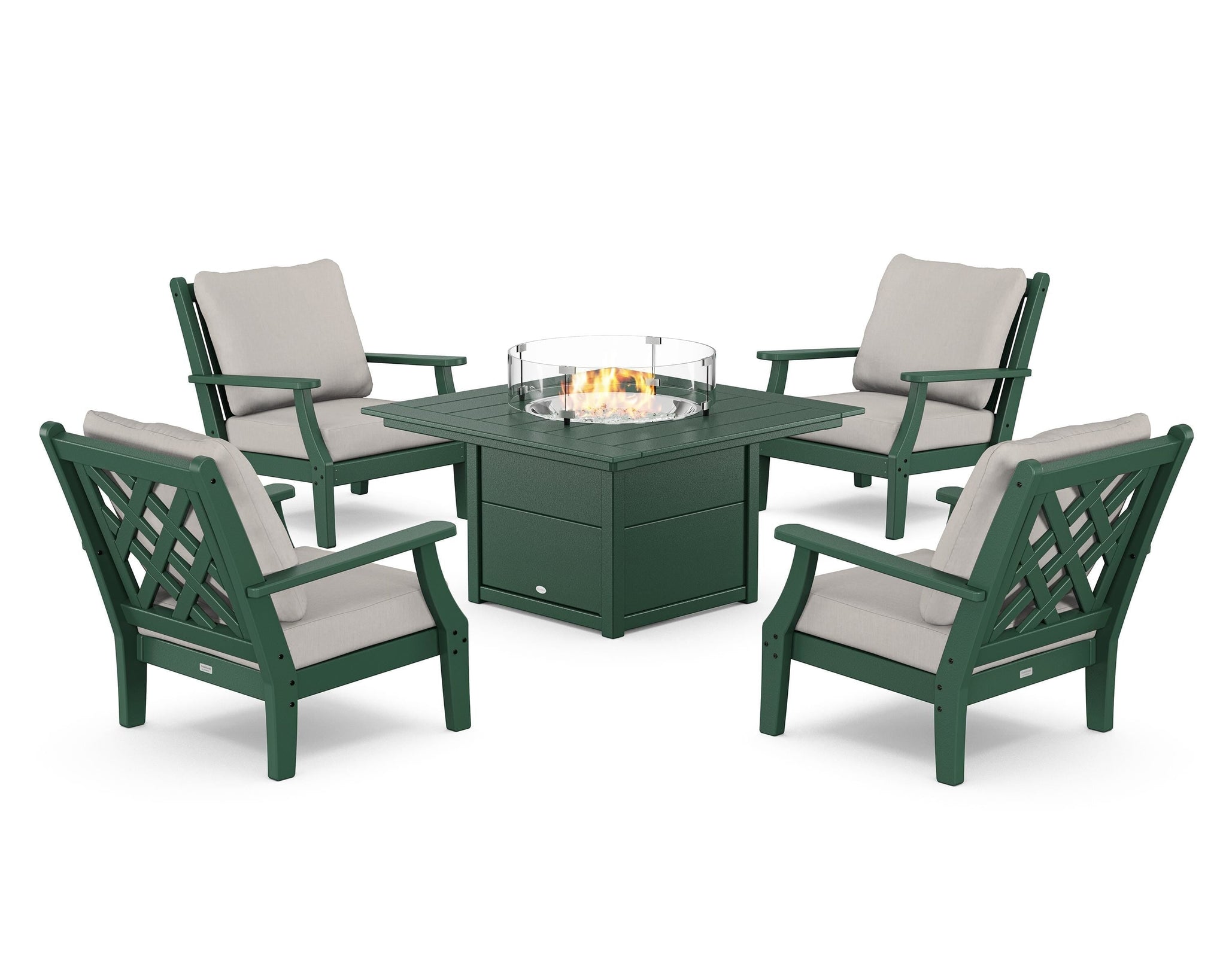 Wovendale 5-Piece Deep Seating Set with Fire Pit Table