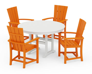 Quattro 5-Piece Round Farmhouse Dining Set
