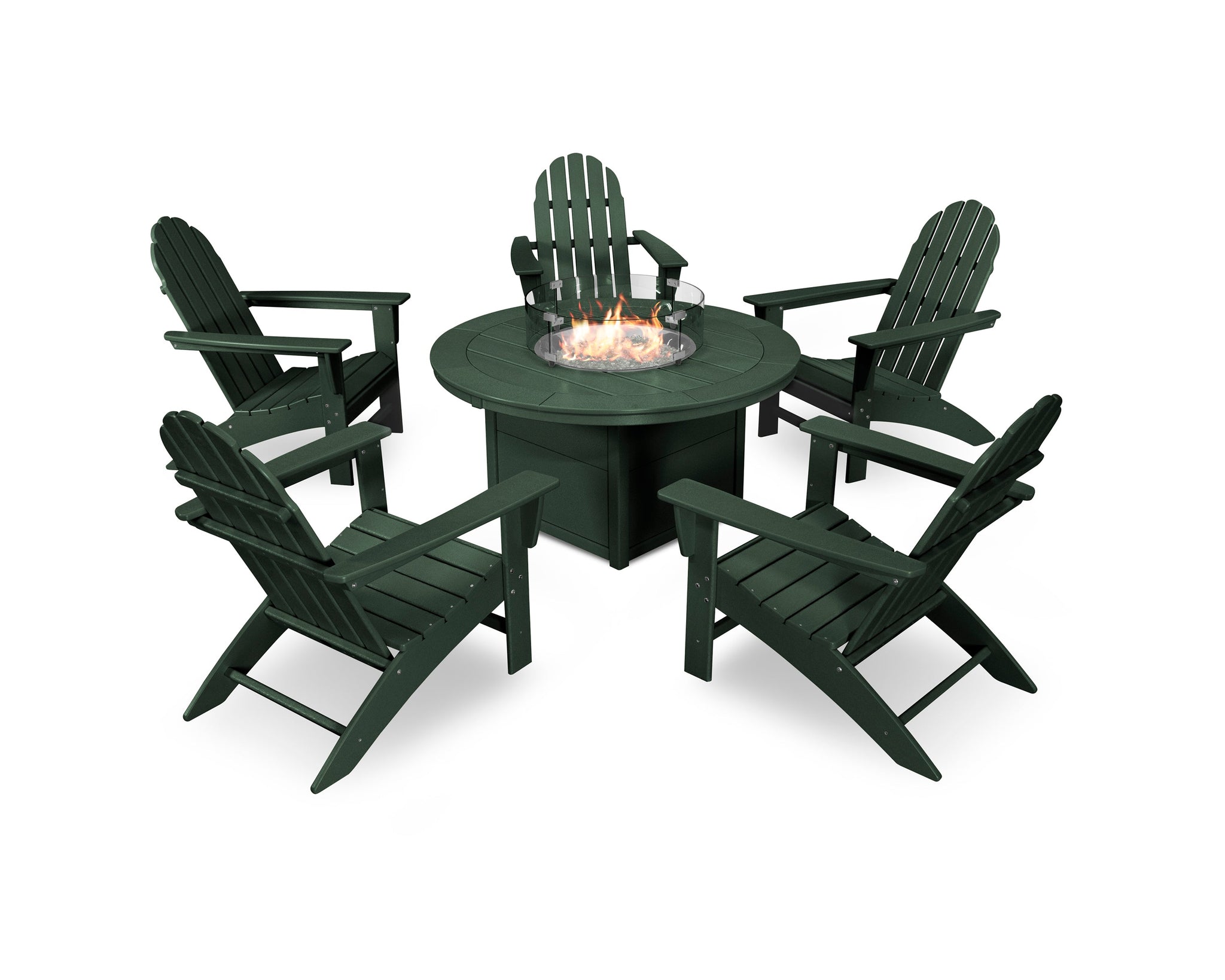 Vineyard Adirondack 6-Piece Chat Set with Fire Pit Table