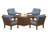 Vineyard 5-Piece Conversation Set with Fire Pit Table
