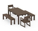 EDGE 5-Piece Parsons Dining Set with Benches