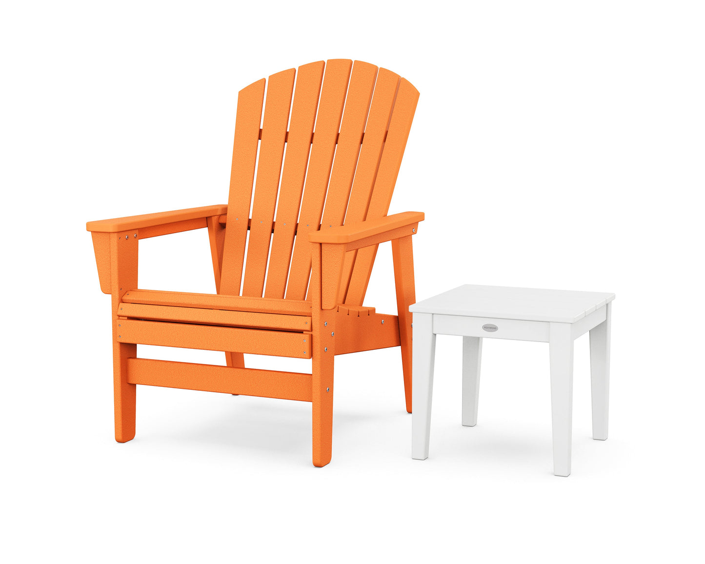 Nautical Grand Upright Adirondack Chair with Side Table