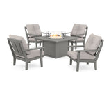 Mission 5-Piece Deep Seating Set with Fire Pit Table