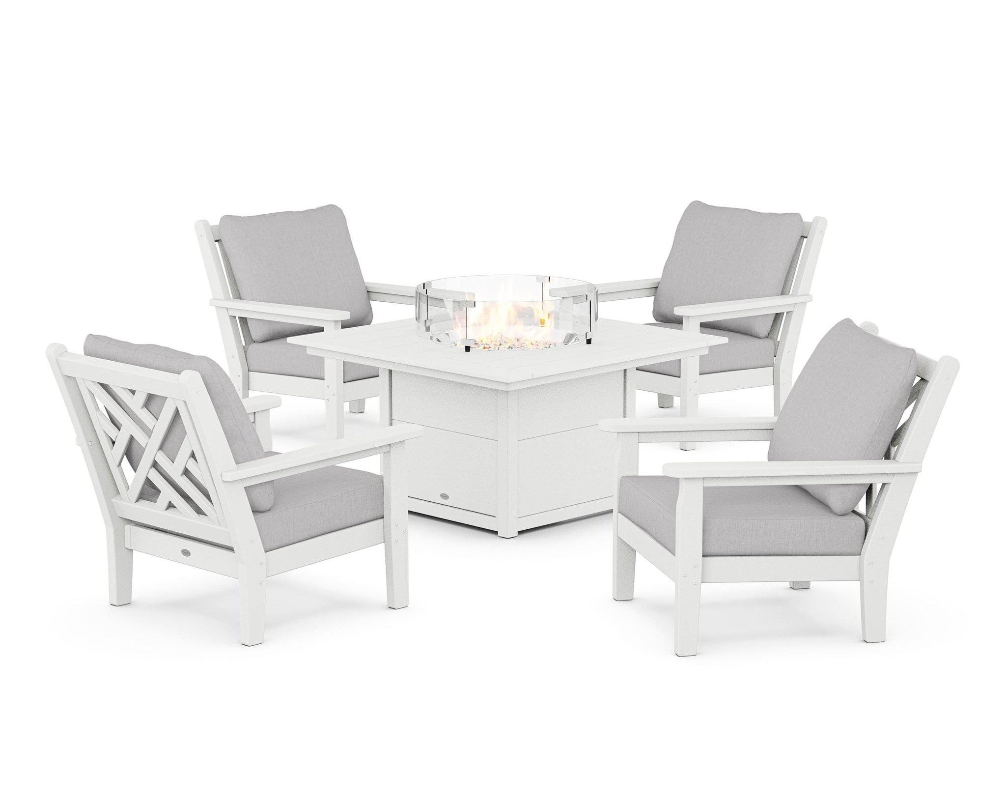 Chippendale 5-Piece Deep Seating Set with Fire Pit Table