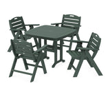Nautical Folding Lowback Chair 5-Piece Dining Set