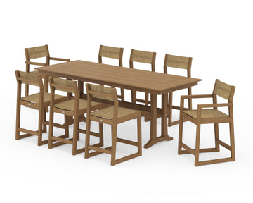 EDGE Sling 9-Piece Farmhouse Counter Set with Trestle Legs