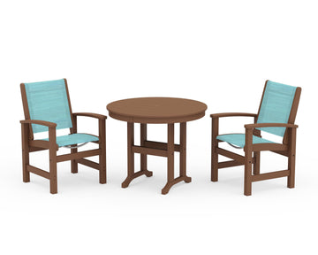 Coastal 3-Piece Round Dining Set