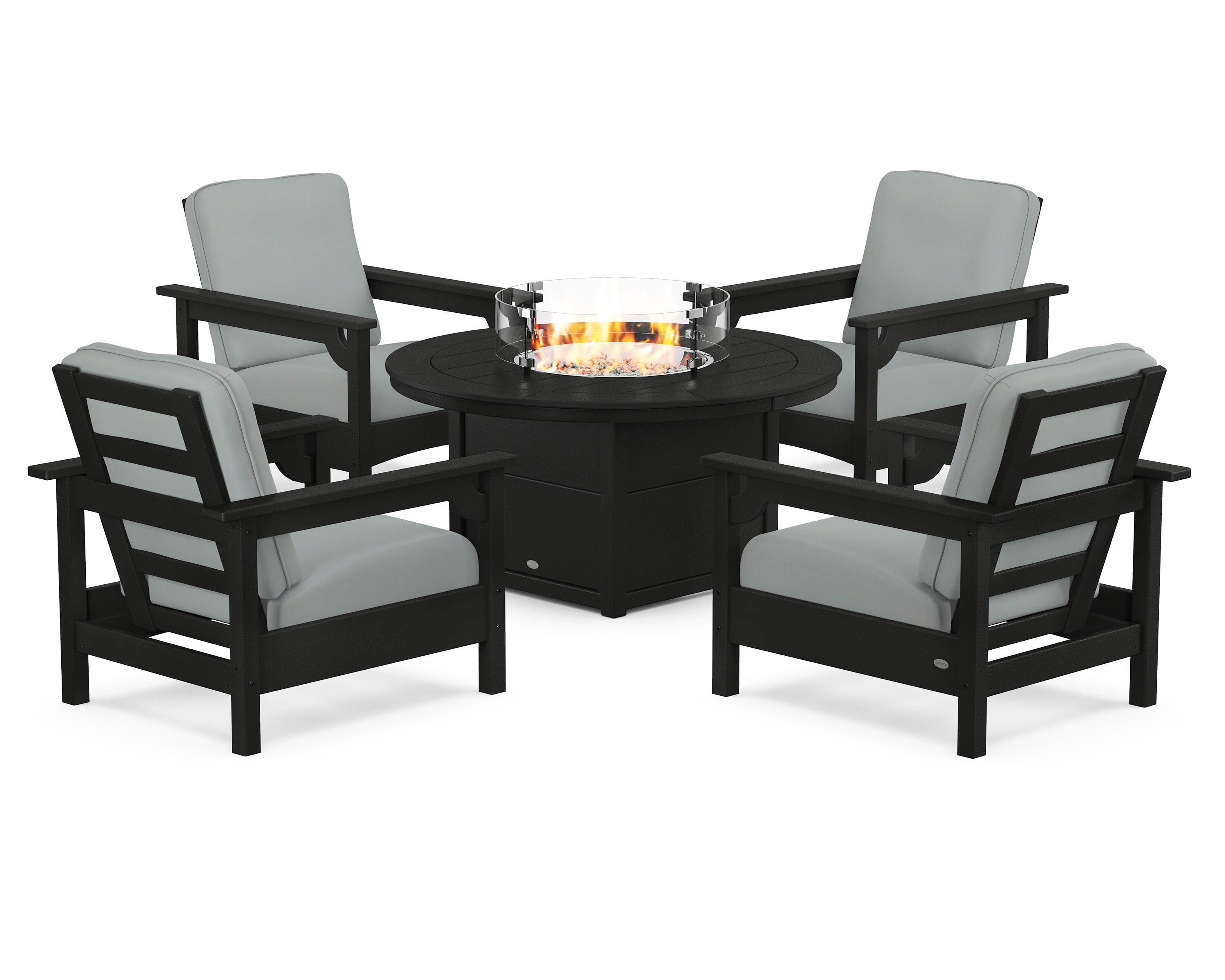 Club 5-Piece Conversation Set with Fire Pit Table