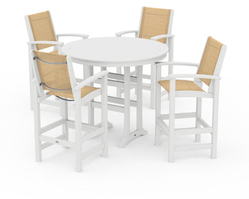 Coastal 5-Piece Nautical Trestle Bar Set