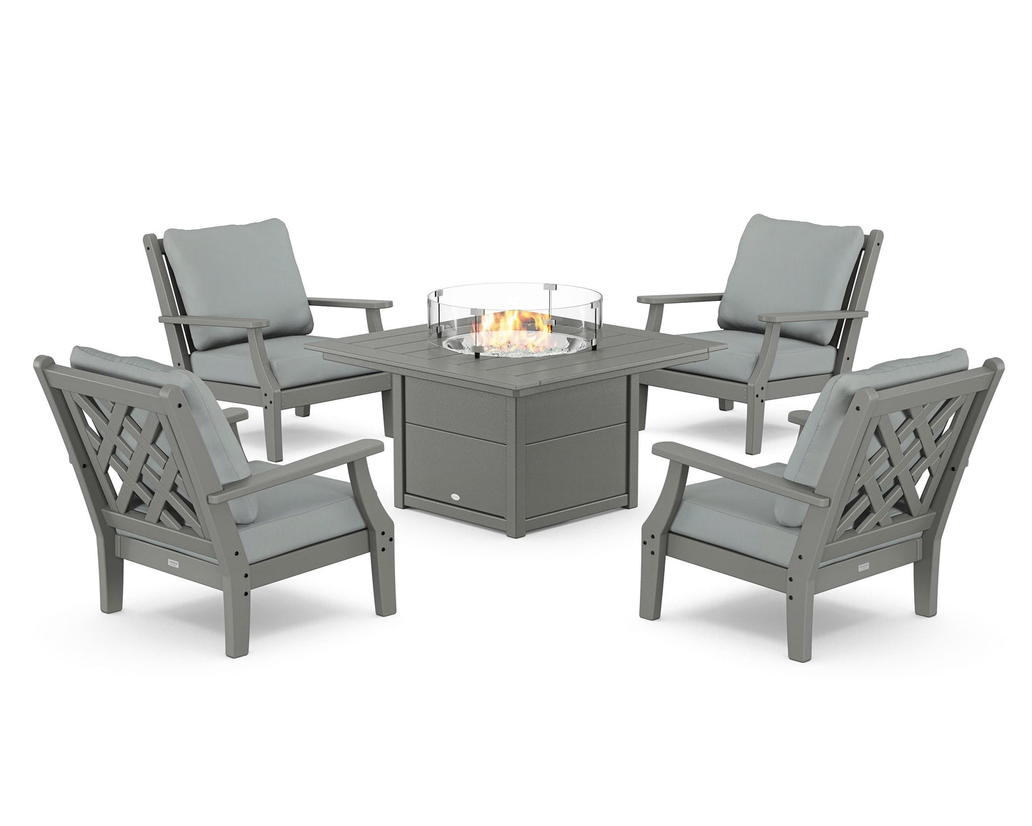 Wovendale 5-Piece Deep Seating Set with Fire Pit Table