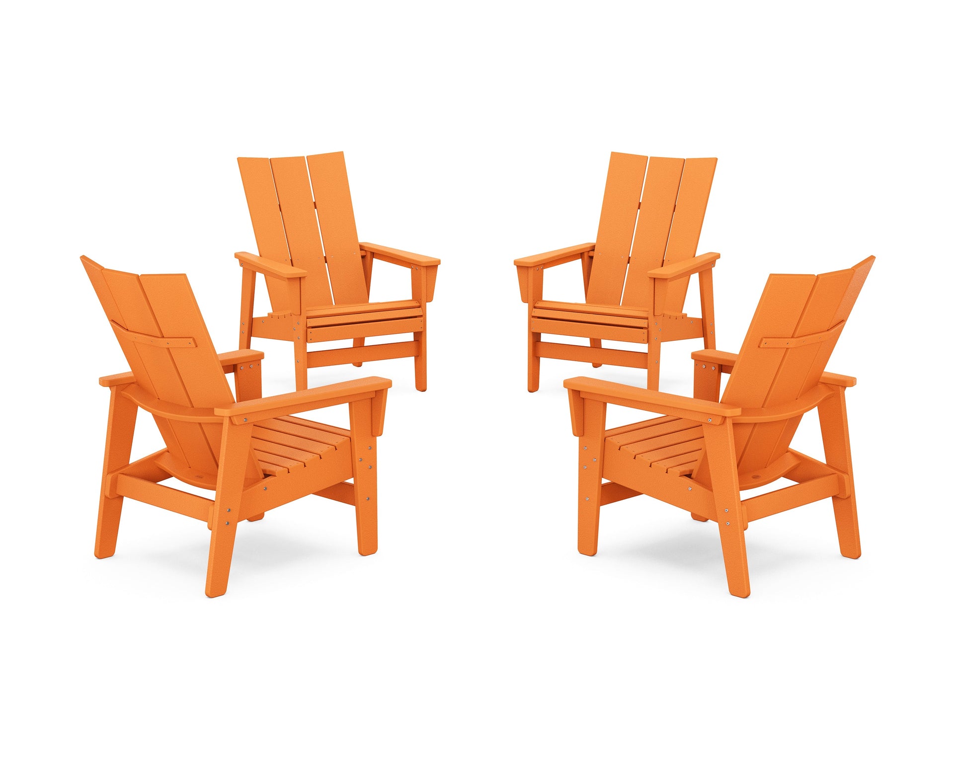 4-Piece Modern Grand Upright Adirondack Chair Conversation Set
