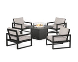 EDGE Sectional 5-Piece Deep Seating Set with Fire Pit Table