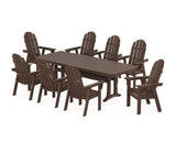 Vineyard Curveback Adirondack 9-Piece Dining Set with Trestle Legs