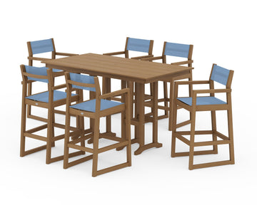 EDGE Sling Arm Chair 7-Piece Farmhouse Bar Set