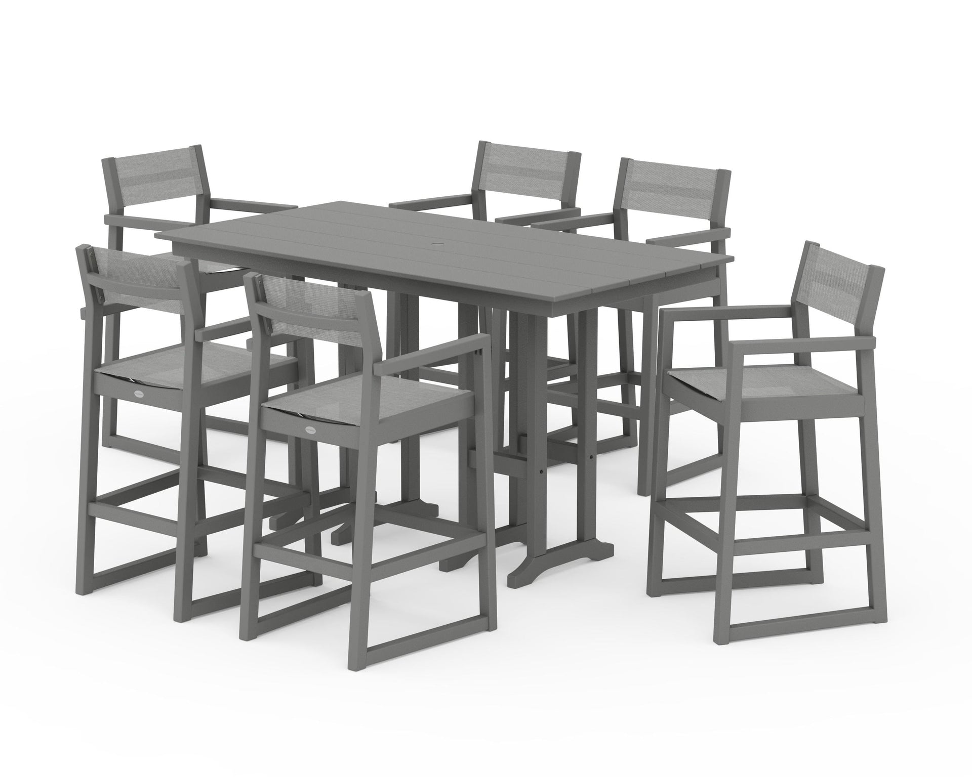 EDGE Sling Arm Chair 7-Piece Farmhouse Bar Set