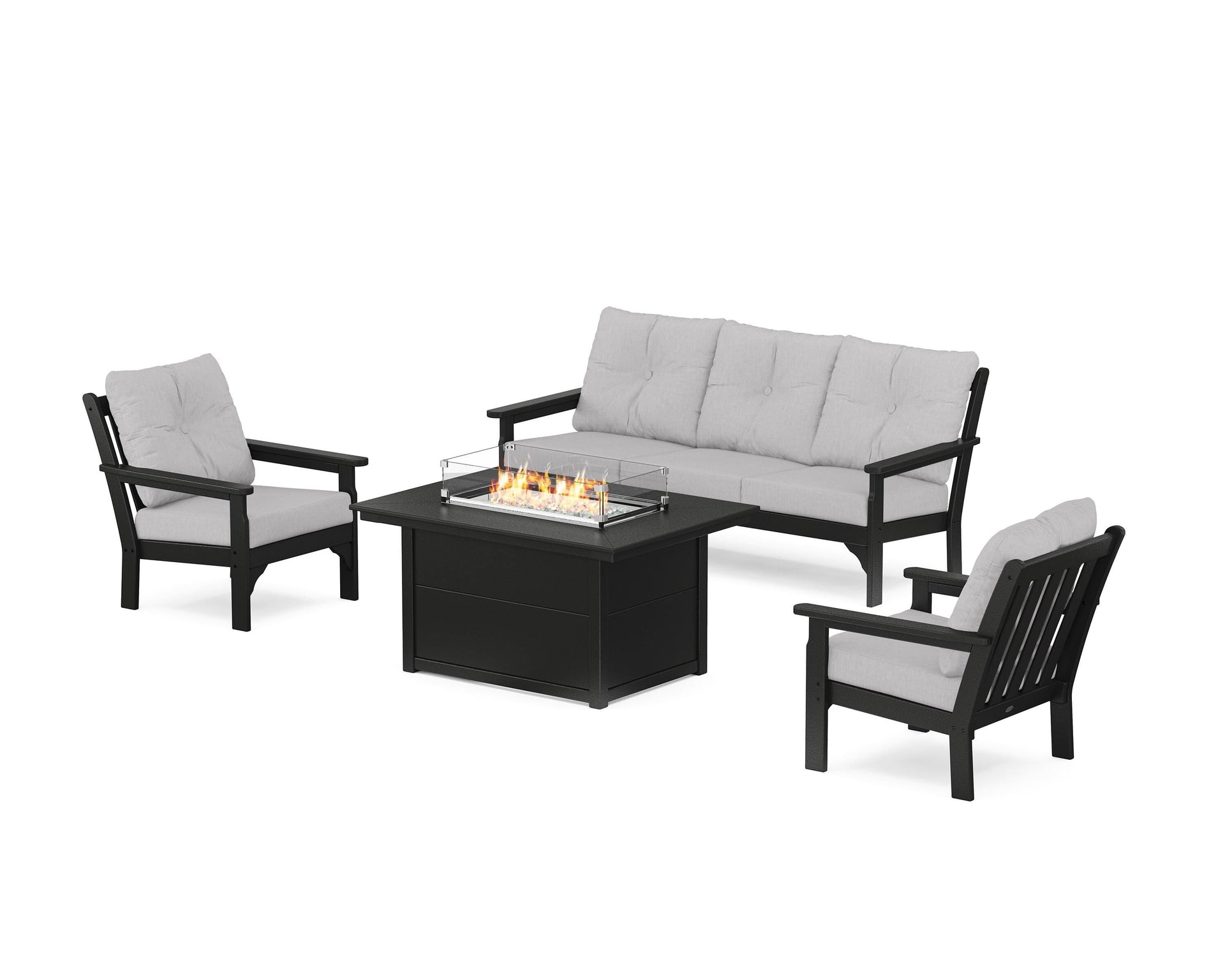 Vineyard Deep Seating Fire Pit Table Set