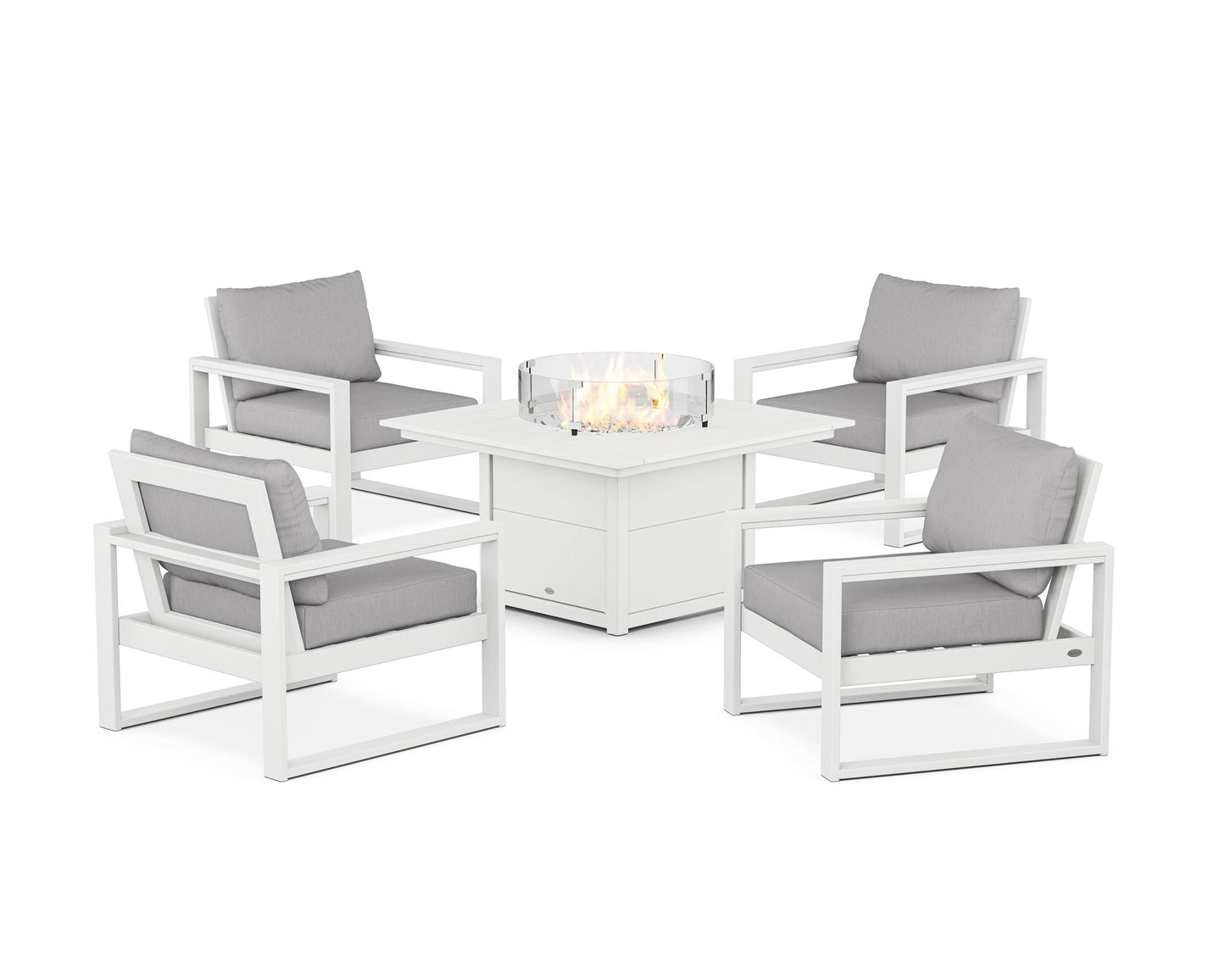 EDGE Sectional 5-Piece Deep Seating Set with Fire Pit Table