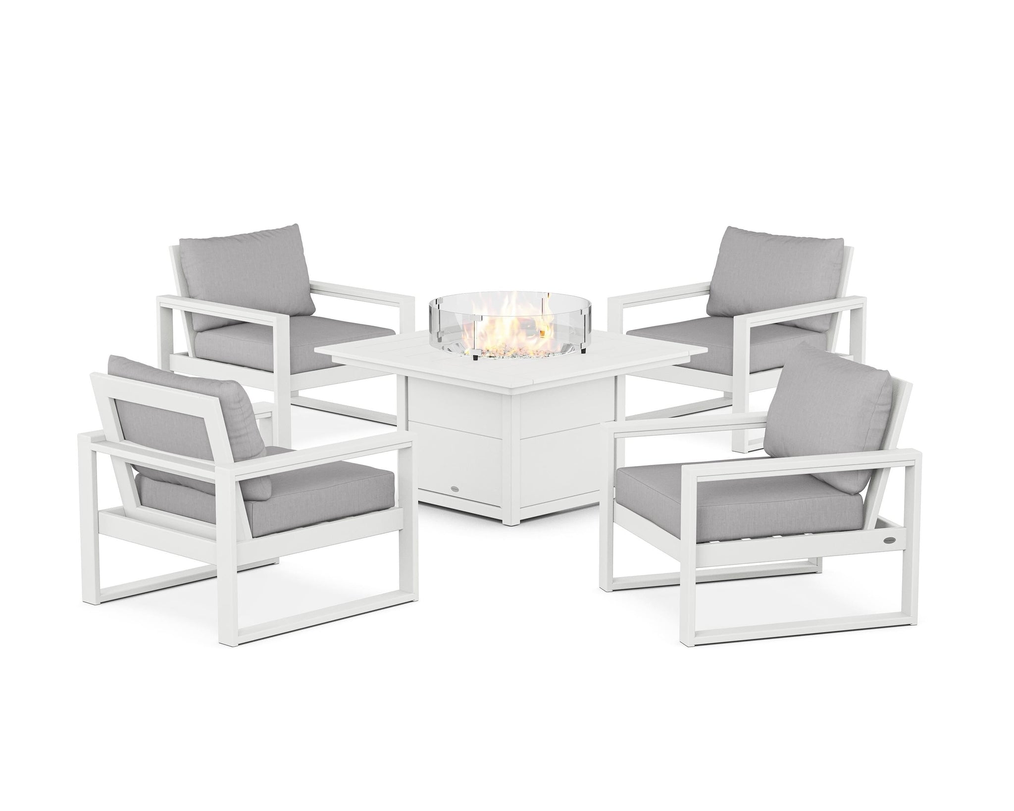 EDGE Sectional 5-Piece Deep Seating Set with Fire Pit Table