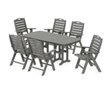 Nautical Folding Highback Chair 7-Piece Dining Set