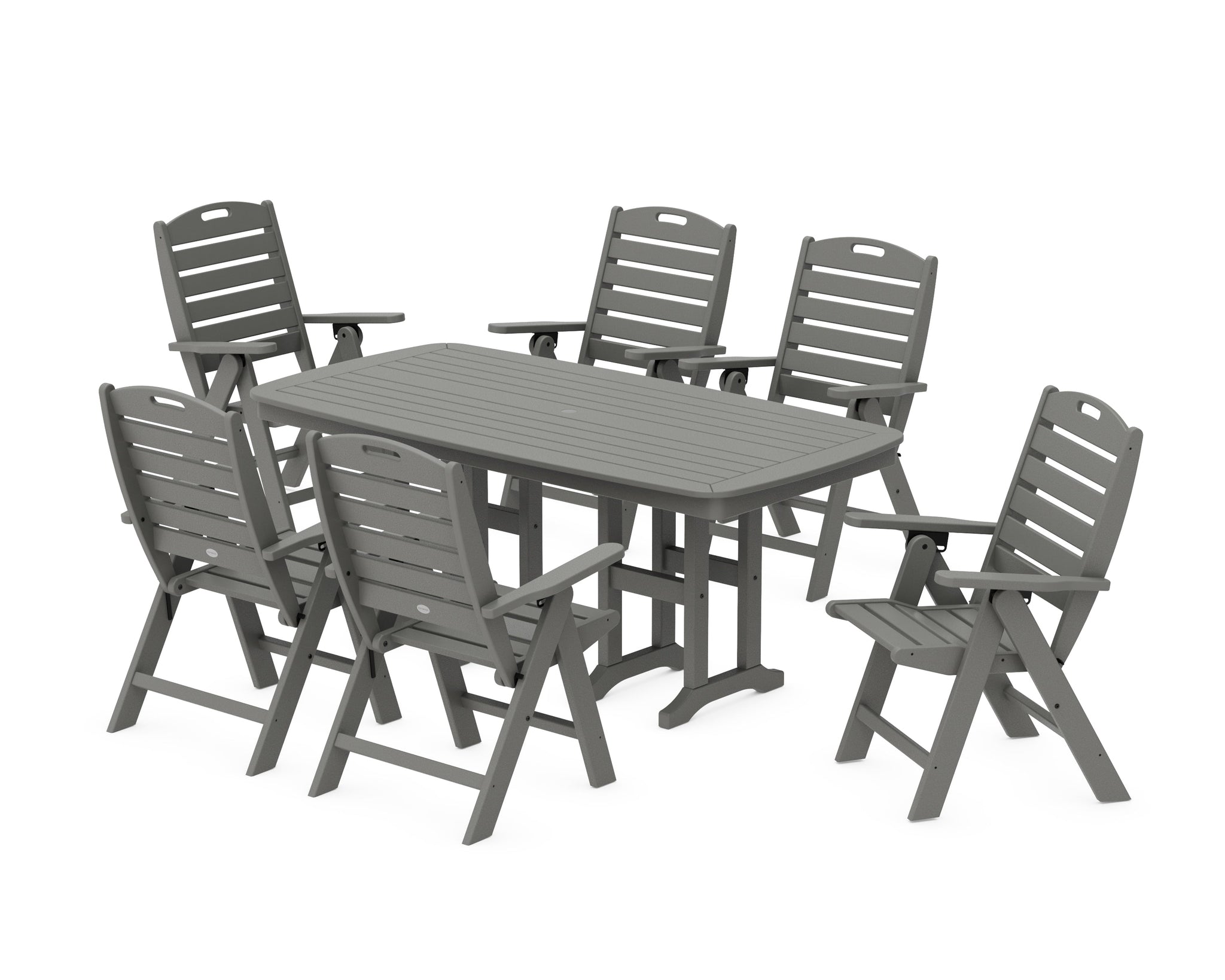 Nautical Folding Highback Chair 7-Piece Dining Set