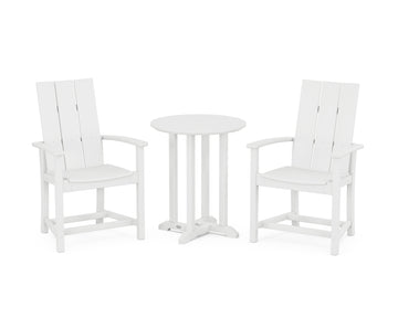 Modern Adirondack 3-Piece Round Farmhouse Bistro Dining Set