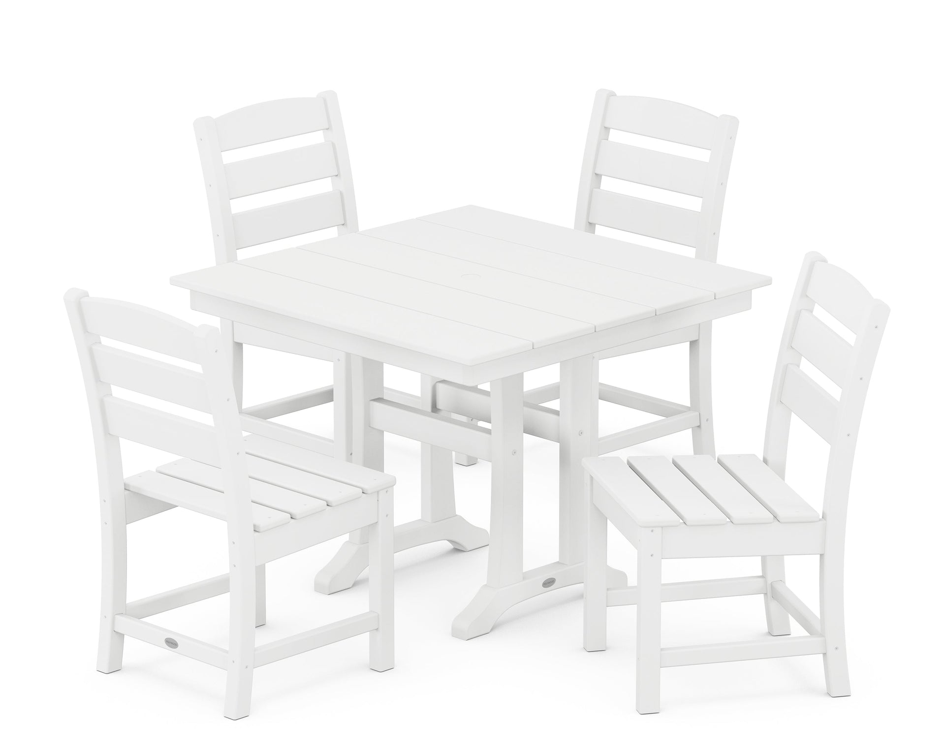 Lakeside 5-Piece Farmhouse Trestle Side Chair Dining Set