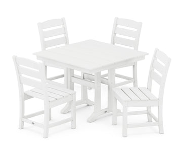Lakeside 5-Piece Farmhouse Trestle Side Chair Dining Set