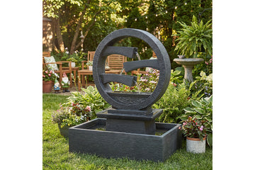 Exaco Wagon Wheel Outdoor Water Fountain 45" Tall New