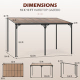 Costway Wall-Mounted Patio Gazebo Hardtop Pergola Sloped Polycarbonate Roof 935841276 New