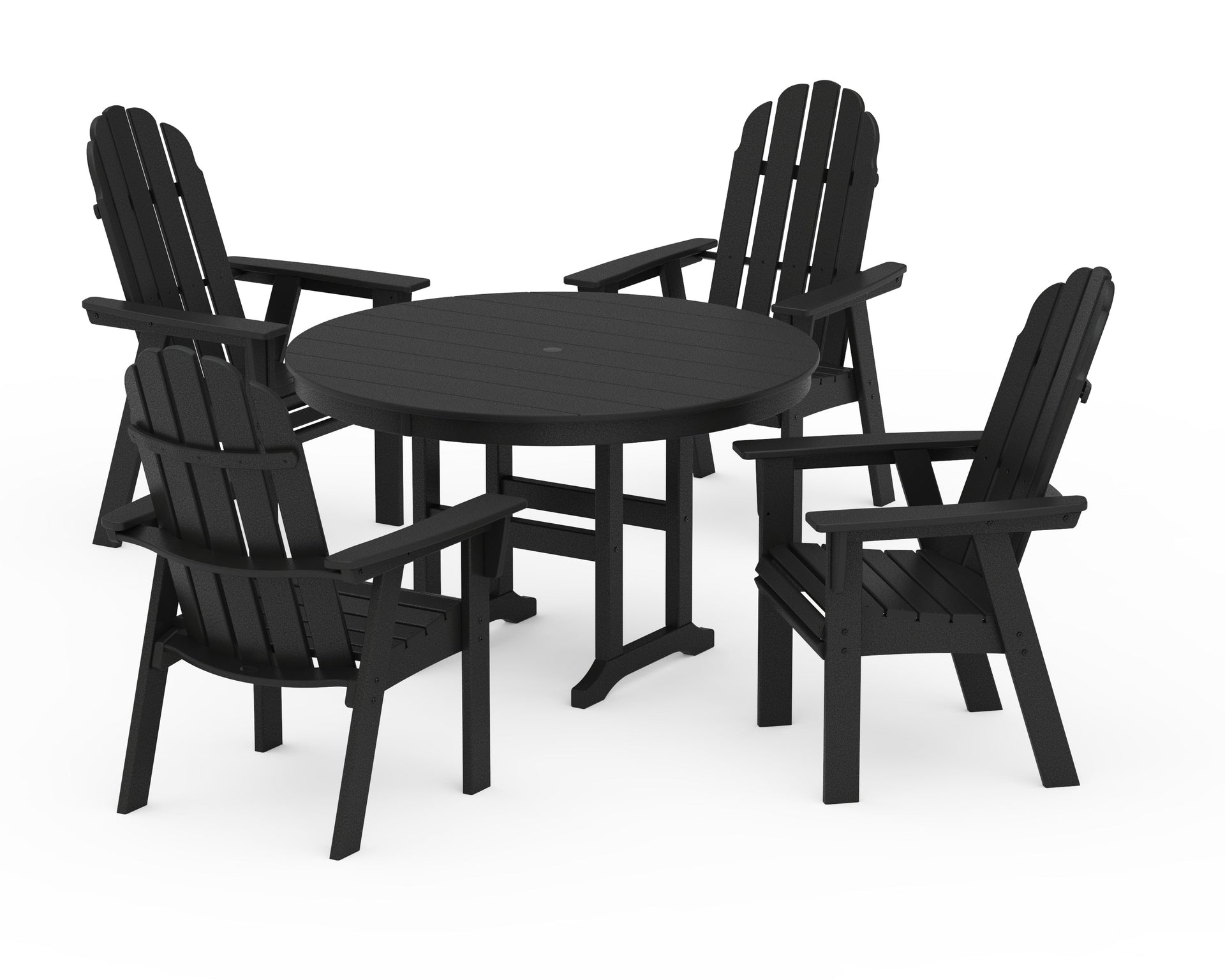 Vineyard Curveback Adirondack 5-Piece Round Farmhouse Dining Set
