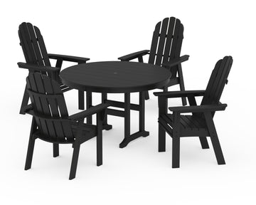 Vineyard Curveback Adirondack 5-Piece Round Farmhouse Dining Set