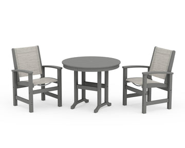 Coastal 3-Piece Round Dining Set
