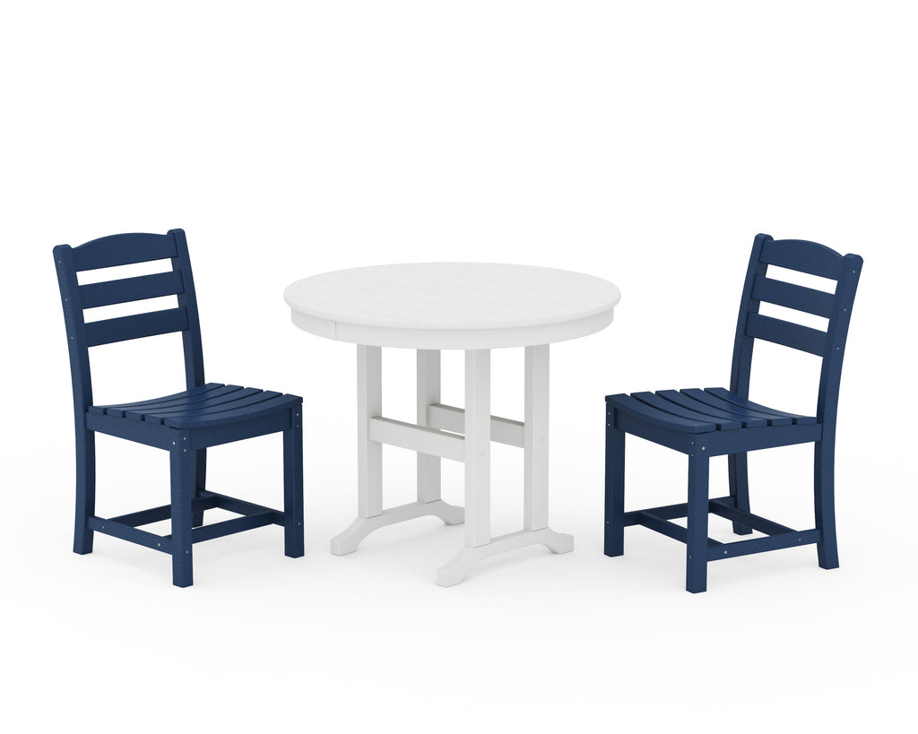 La Casa Café Side Chair 3-Piece Round Dining Set