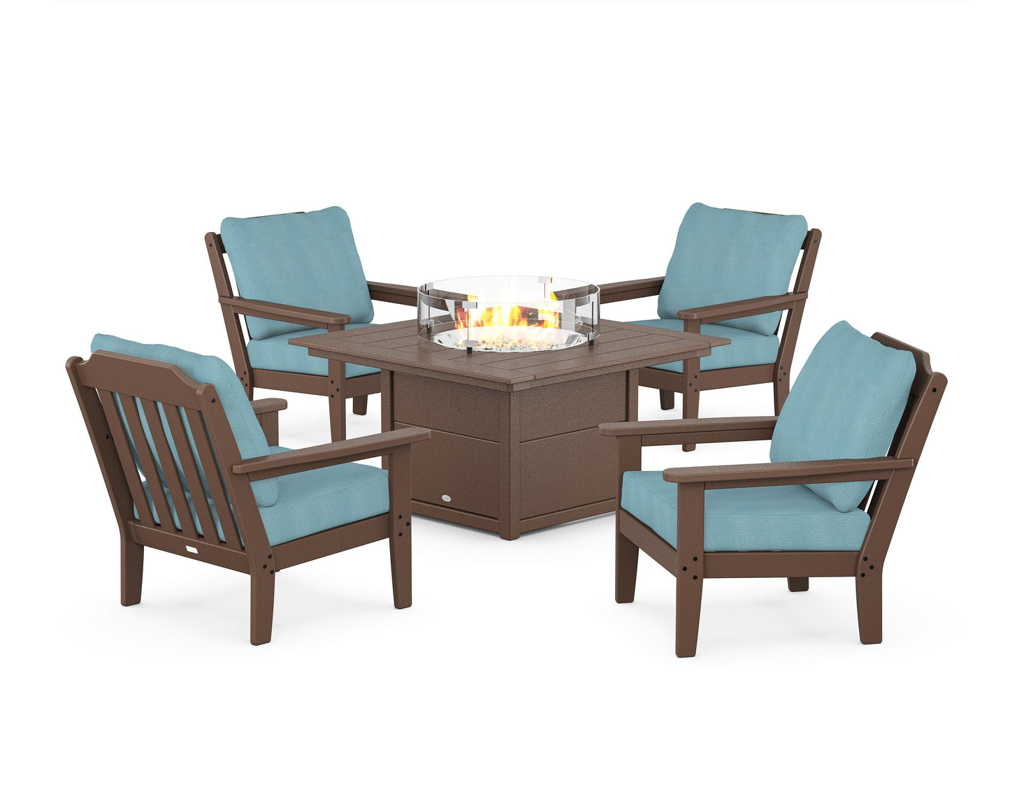 Cottage 5-Piece Deep Seating Set with Fire Pit Table