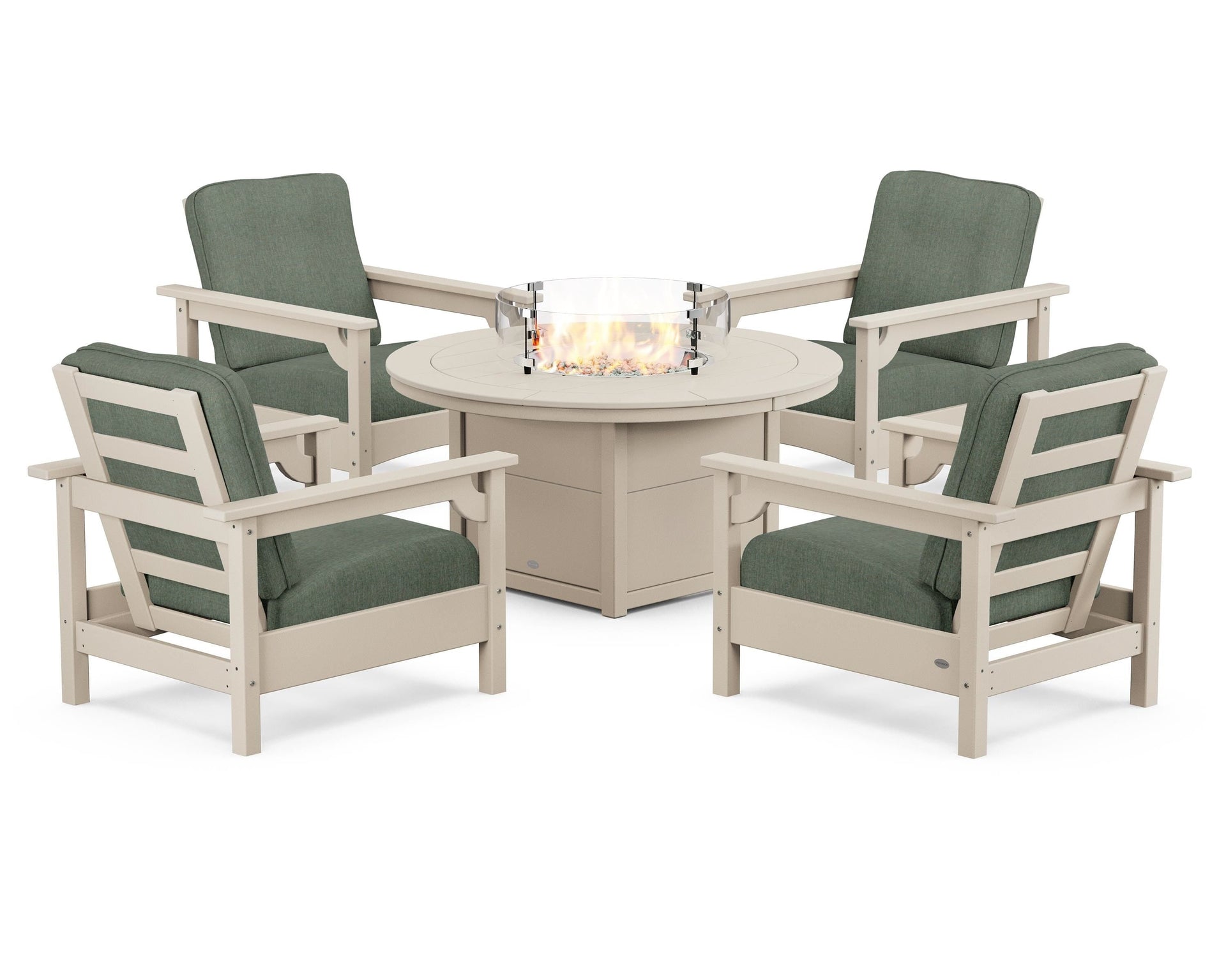 Club 5-Piece Conversation Set with Fire Pit Table