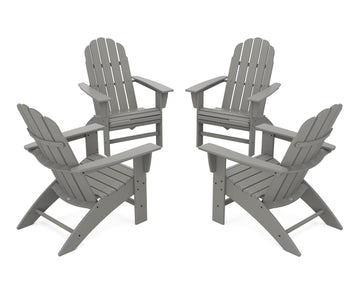 4-Piece Vineyard Curveback Adirondack Chair Conversation Set