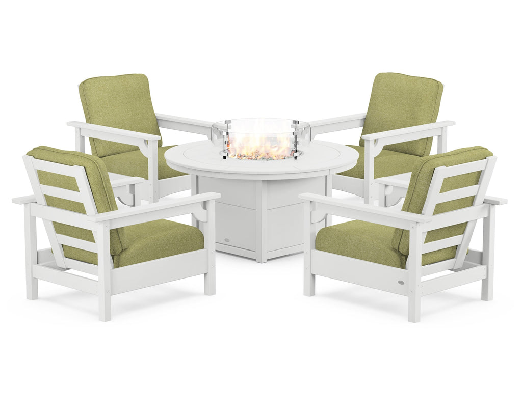 Club 5-Piece Conversation Set with Fire Pit Table