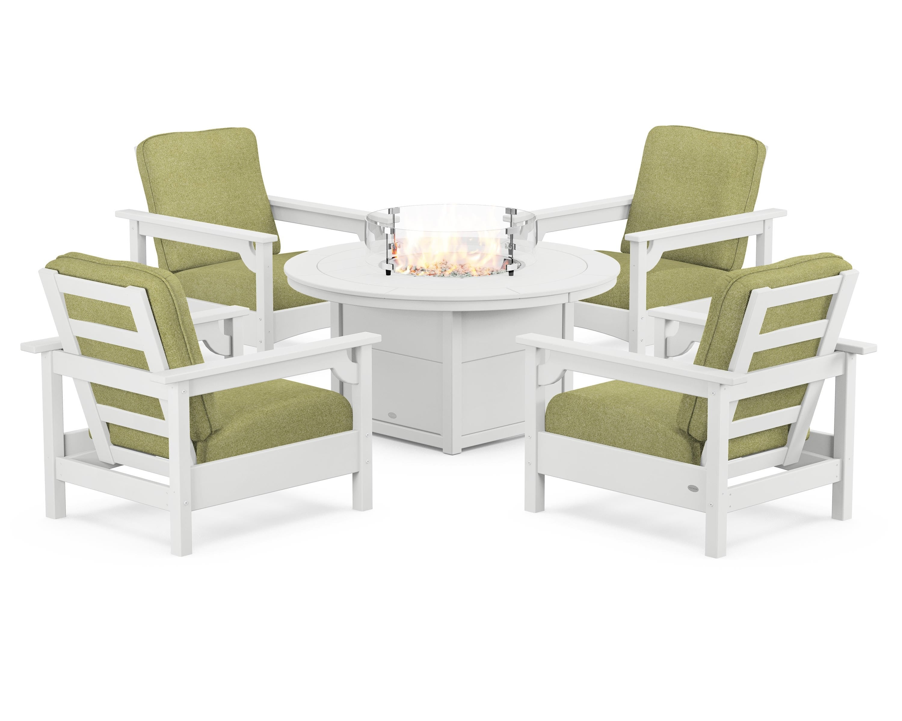 Club 5-Piece Conversation Set with Fire Pit Table