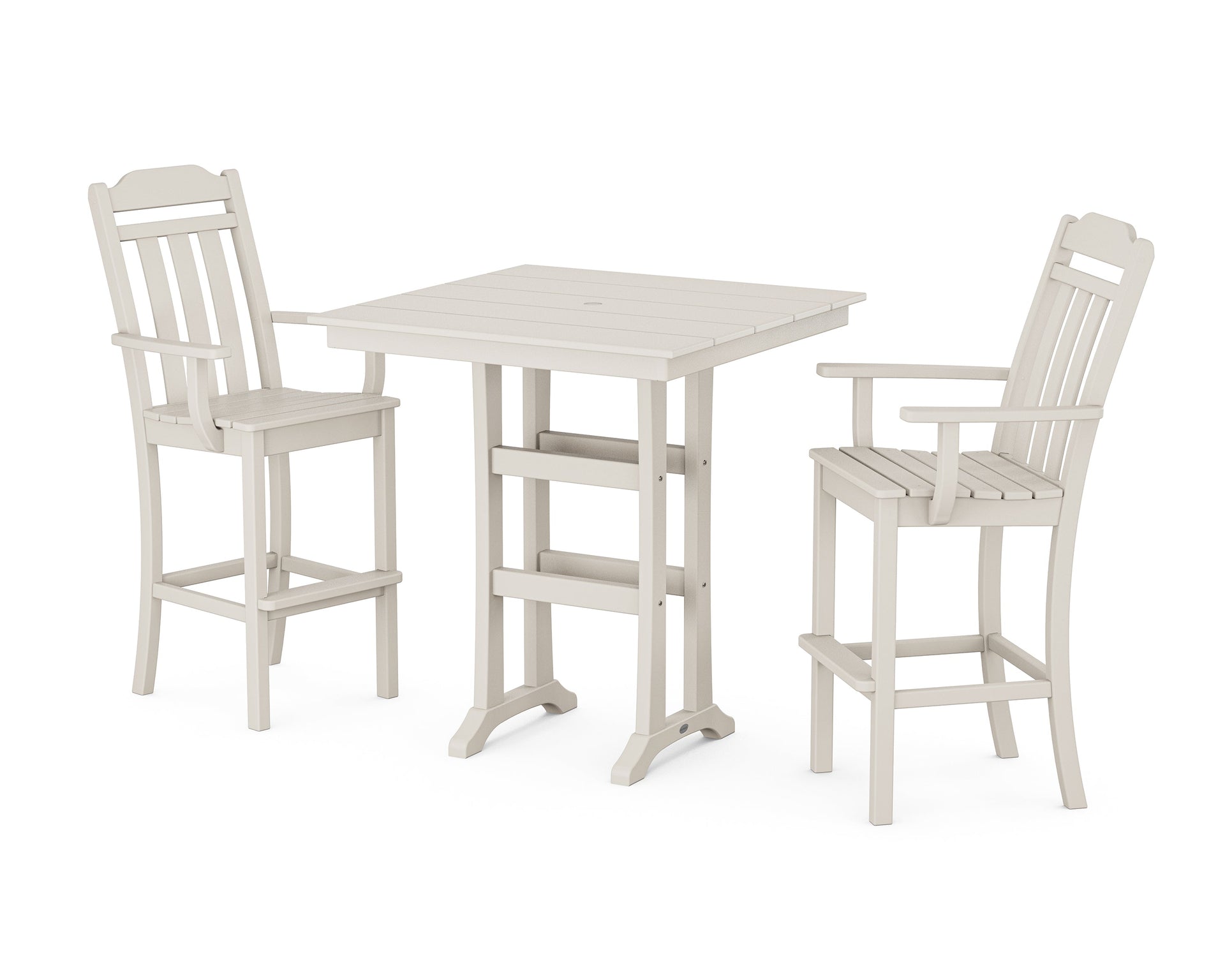 Cottage 3-Piece Farmhouse Bar Set with Trestle Legs