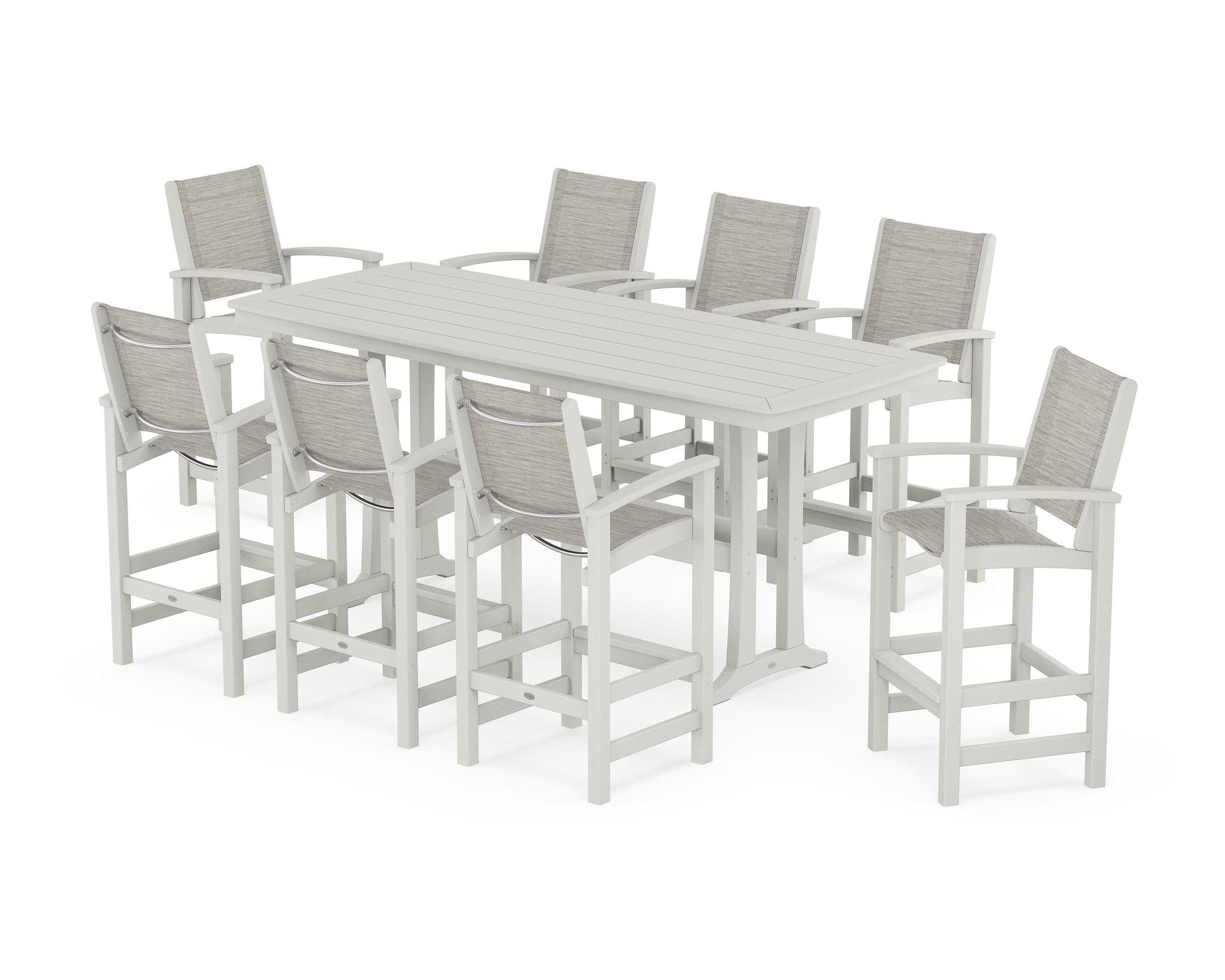Coastal 9-Piece Bar Set with Trestle Legs