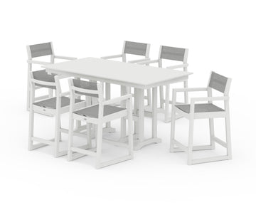 EDGE Sling Arm Chair 7-Piece Farmhouse Counter Set