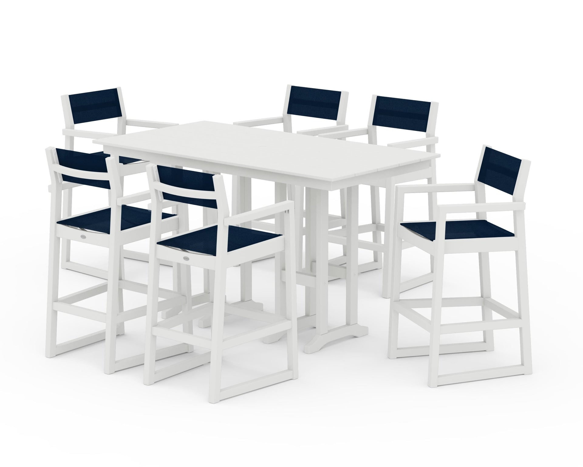 EDGE Sling Arm Chair 7-Piece Farmhouse Bar Set