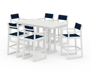 EDGE Sling Arm Chair 7-Piece Farmhouse Bar Set