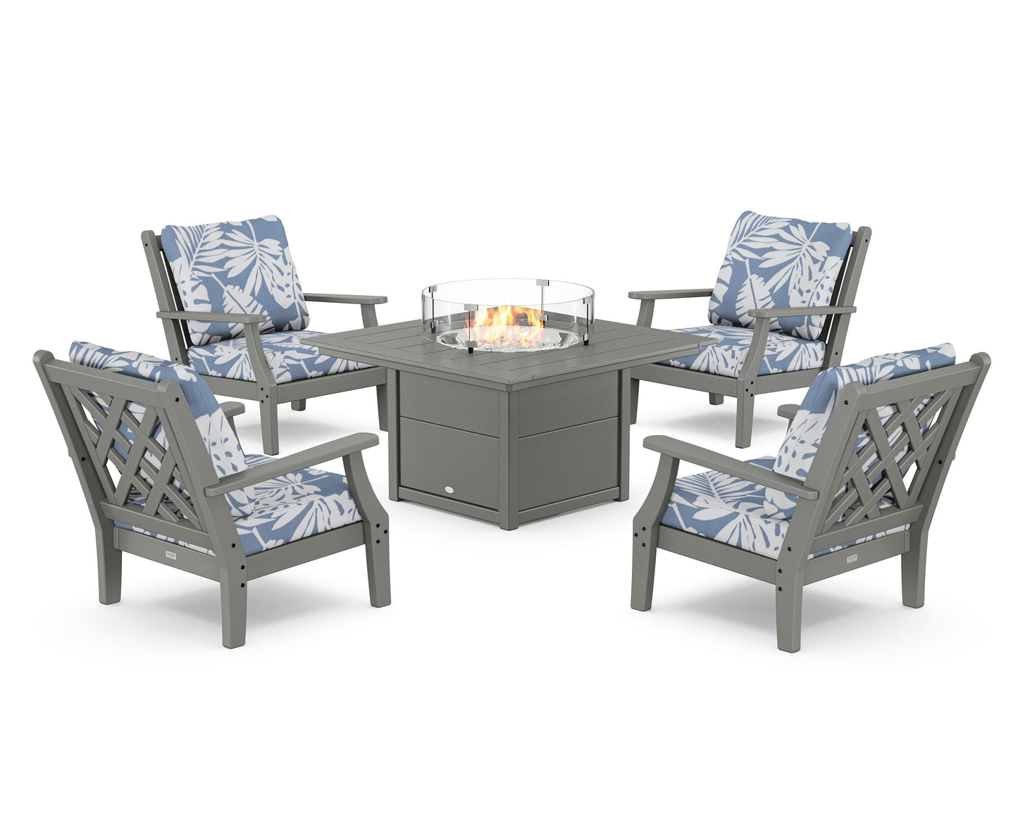 Wovendale 5-Piece Deep Seating Set with Fire Pit Table