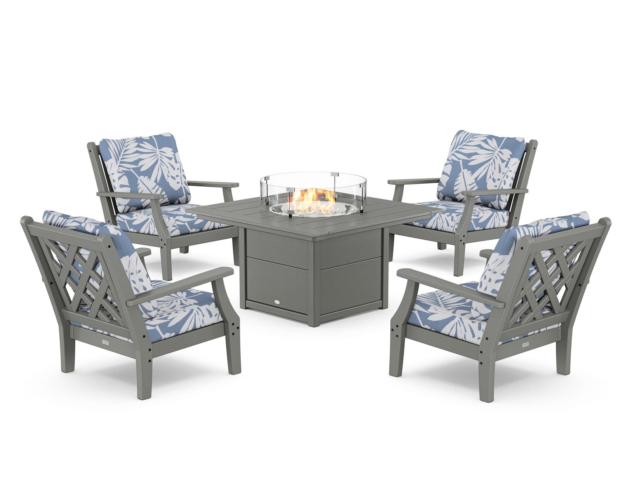 Wovendale 5-Piece Deep Seating Set with Fire Pit Table