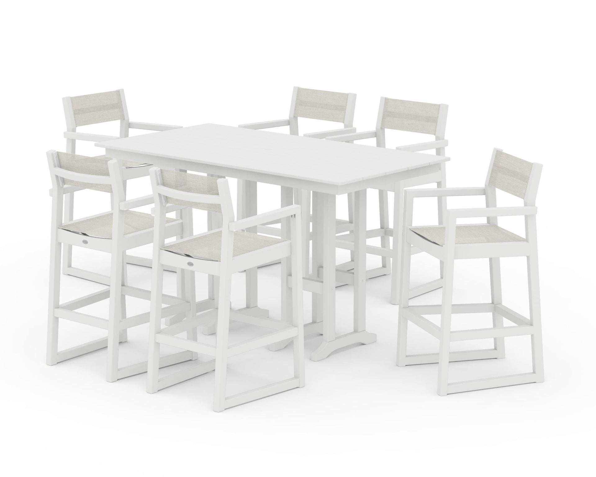 EDGE Sling Arm Chair 7-Piece Farmhouse Bar Set