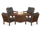 Vineyard 5-Piece Conversation Set with Fire Pit Table