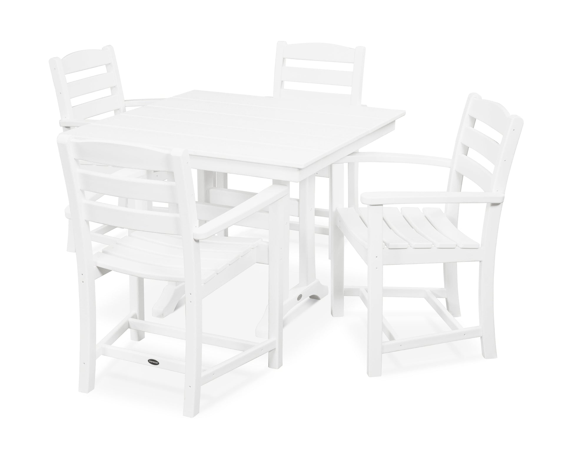 La Casa Café 5-Piece Farmhouse Trestle Arm Chair Dining Set