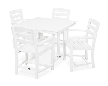 La Casa Café 5-Piece Farmhouse Trestle Arm Chair Dining Set